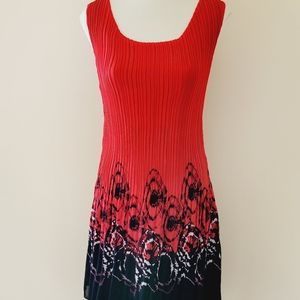 Caeliann red accordion pleated midi dress small